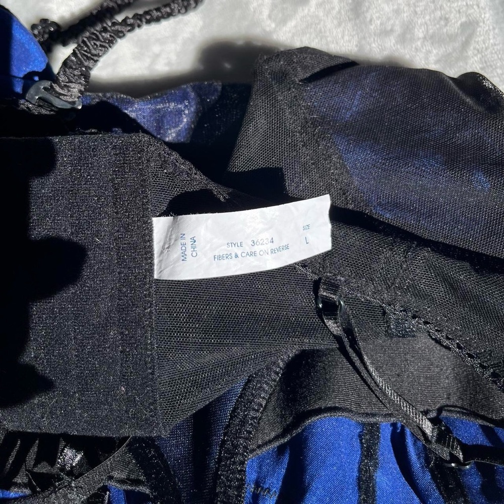 Frederick's of Hollywood Blue and Black Lace Bustier - Picture 6 of 7